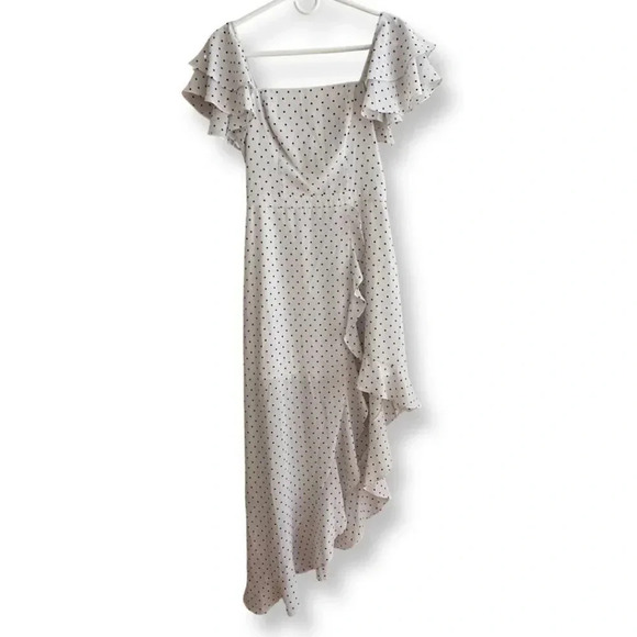 Ali and Jay LA Small Terrace Time Ruffle Slit Polka Dot Maxi Dress - Picture 2 of 11